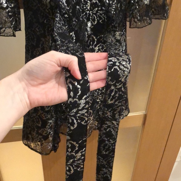 The Vampire’s Wife x H&M Black Silver Lace-Style Midi Dress - Picture 8 of 13